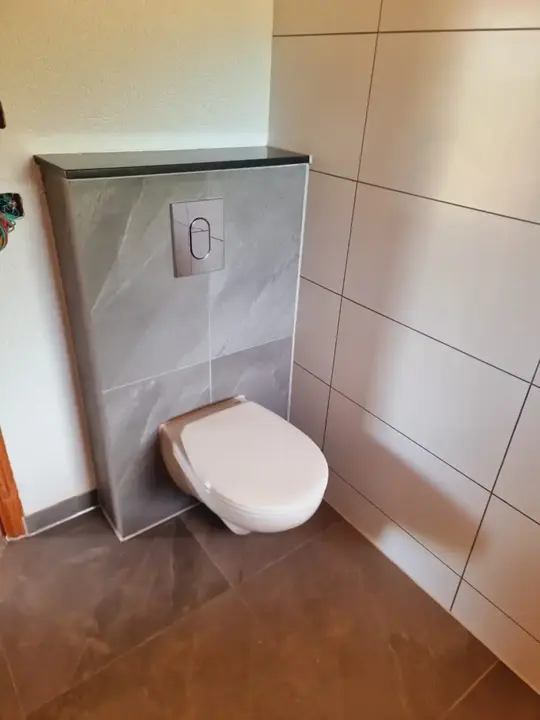 Baño con inodoro suspendido